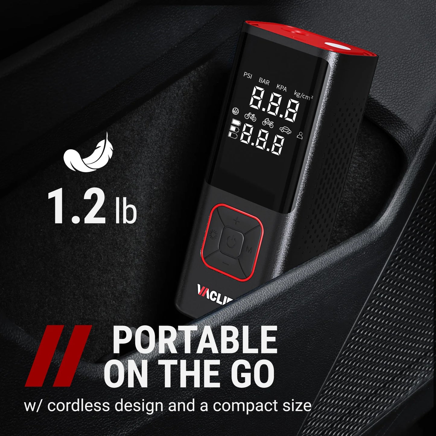 Multipurpose Air Compressor Portable for Car, Compact Bike Pump