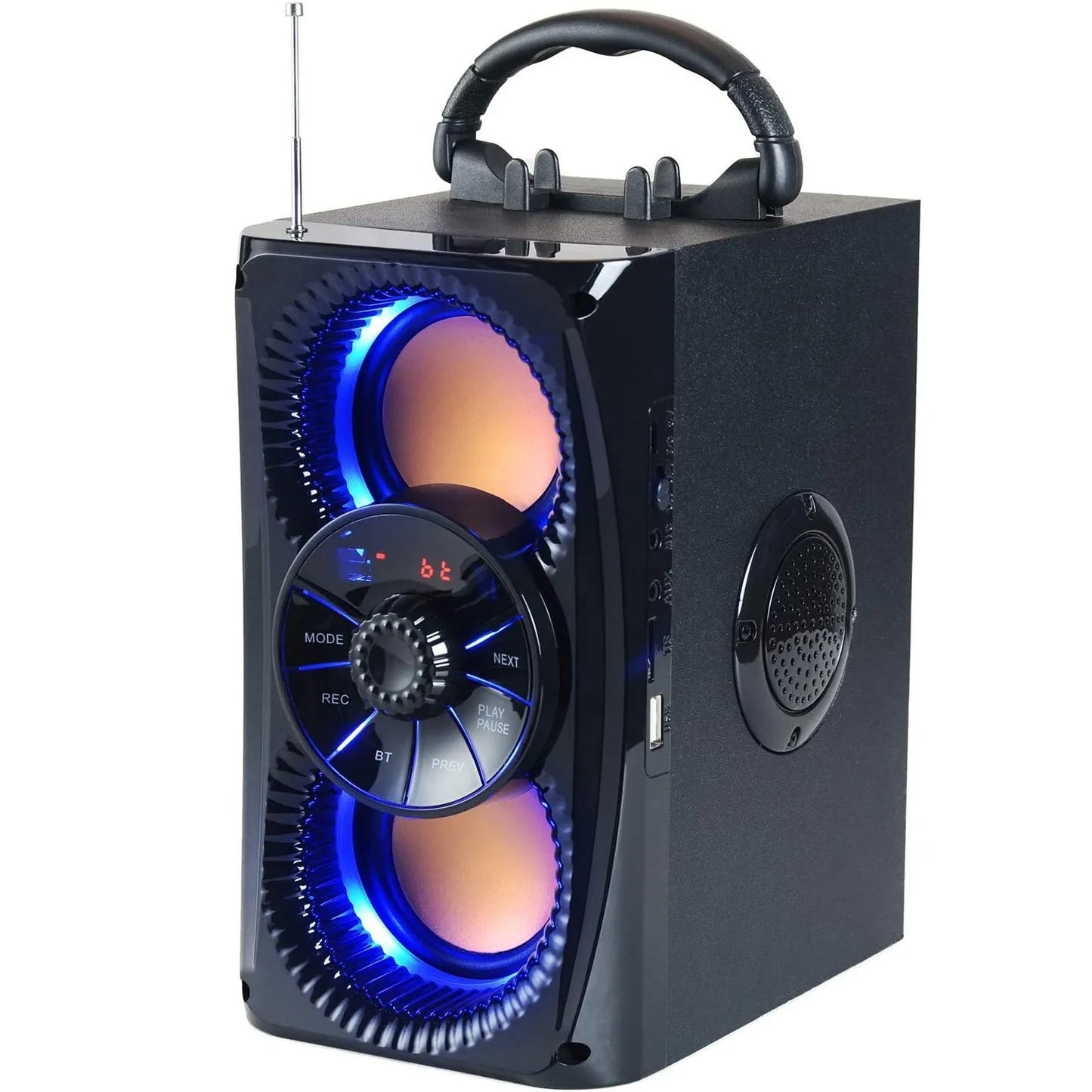 Bluetooth Speaker, Portable Wireless Speakers with Lights, 2 Double Subwoofer/Bluetooth