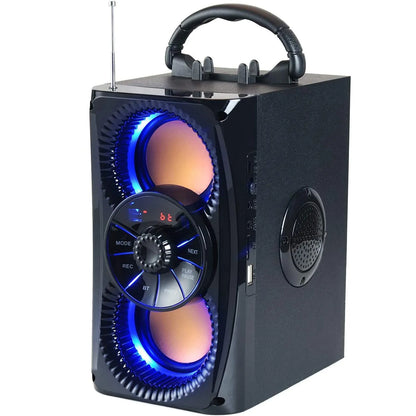 Bluetooth Speaker, Portable Wireless Speakers with Lights, 2 Double Subwoofer/Bluetooth